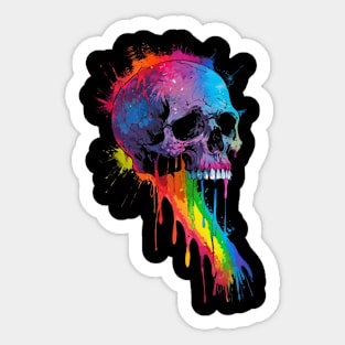 Tie Dye Rainbow Skull Sticker